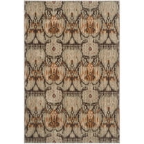 SAFAVIEH Infinity Axel Geometric Polyester Area Rug, Green/Brown, 5'1" x 7'6"