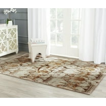 SAFAVIEH Infinity Axel Geometric Polyester Area Rug, Green/Brown, 9' x 12'