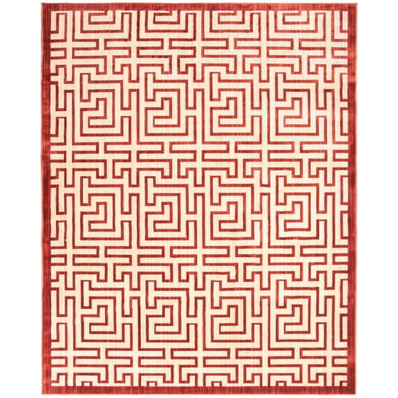 SAFAVIEH Infinity Cennetig Geometric Polyester Area Rug, Yellow/Red, 8' x 10'
