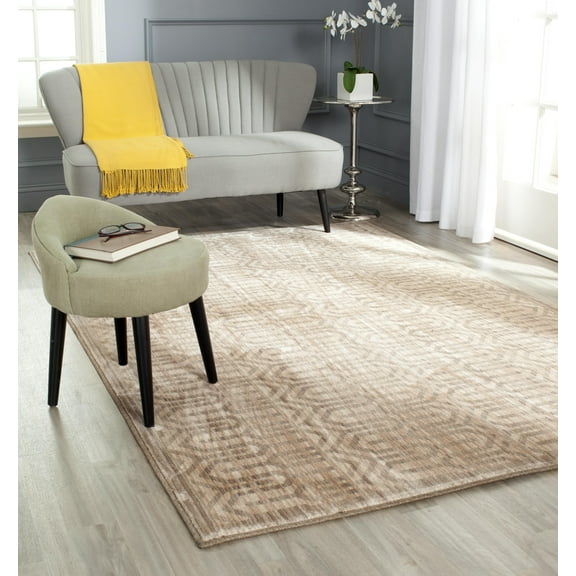 SAFAVIEH Infinity Grover Geometric Polyester Area Rug, Beige/Taupe, 4' x 6'