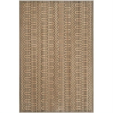 SAFAVIEH Infinity Grover Geometric Polyester Area Rug, Beige/Taupe, 5'1" x 7'6"