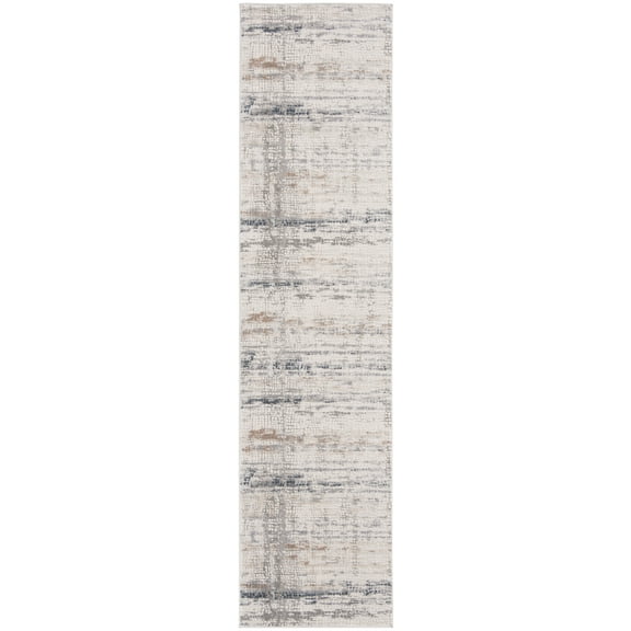 SAFAVIEH Invista Doncho Abstract Runner Rug, Cream/Grey, 2' x 8'