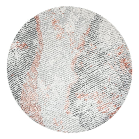 SAFAVIEH Invista Einri Abstract Area Rug, Grey/Light Grey, 6'7" x 6'7" Round