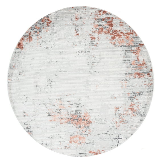 SAFAVIEH Invista Gerard Abstract Area Rug, Grey/Light Grey, 6'7" x 6'7" Round
