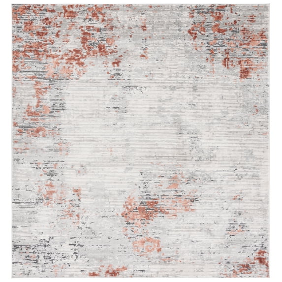 SAFAVIEH Invista Gerard Abstract Area Rug, Grey/Light Grey, 6'7" x 6'7" Square