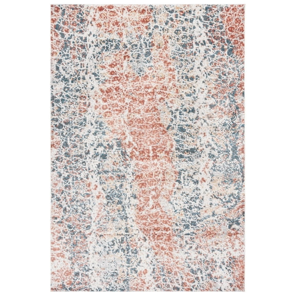 SAFAVIEH Invista Goran Abstract Area Rug, Navy/Rust, 9' x 12'