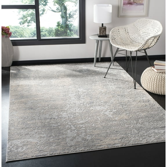 SAFAVIEH Invista Joshua Abstract Area Rug, Grey/Cream, 5'3" x 7'6"