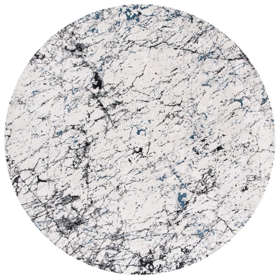 SAFAVIEH Invista Nita Abstract Area Rug, Ivory/Grey, 6'7" x 6'7" Round