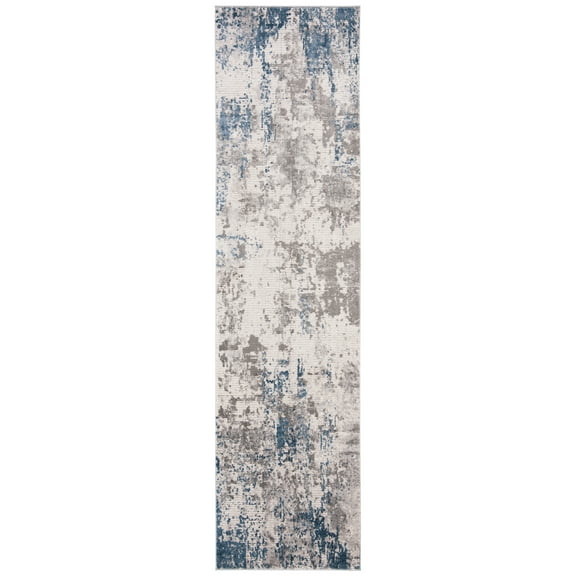 SAFAVIEH Invista Sylvester Abstract Runner Rug, Grey/Blue, 2' x 8'
