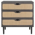 thumbnail image 1 of SAFAVIEH Irelia Coastal Style 3 Drawer Chest, Distressed Black (31.1 in. W x 18.3 in. D x 32.4 in. H), 1 of 14