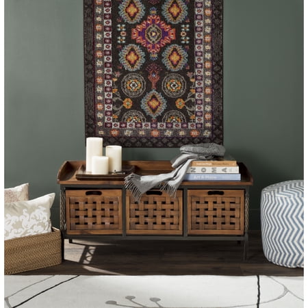 SAFAVIEH Isaac 3-Drawer Wooden Storage Bench Oak