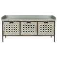 thumbnail image 1 of SAFAVIEH Isaac Rustic 3 Drawer Wooden Storage Bench, French Grey, 1 of 5