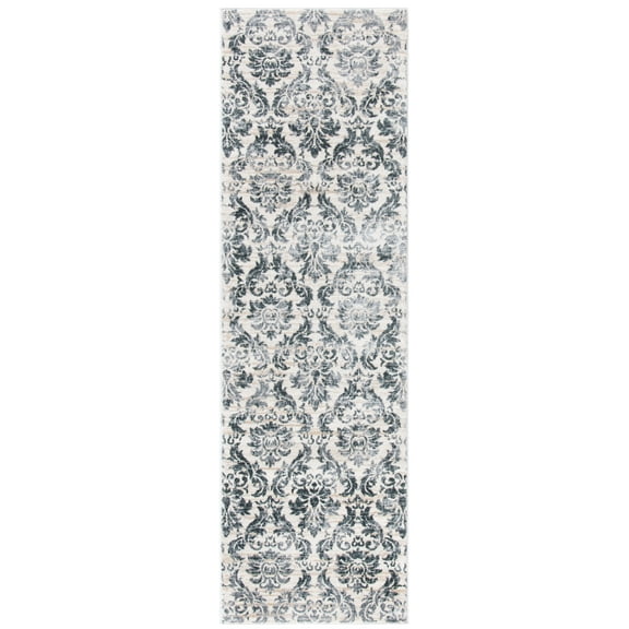 SAFAVIEH Isabella Altan Trellis Runner Rug, Grey/Ivory, 2' x 8'