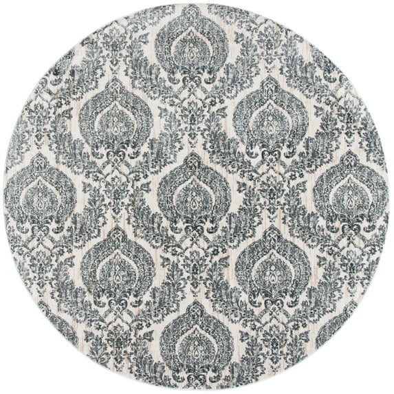 SAFAVIEH Isabella Trenton Trellis Area Rug, Grey/Ivory, 6'7" x 6'7" Round