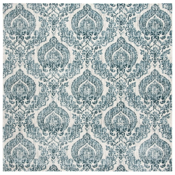 SAFAVIEH Isabella Trenton Trellis Area Rug, Navy/Ivory, 6'7" x 6'7" Square