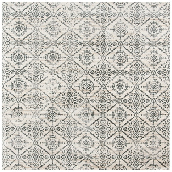 SAFAVIEH Isabella Dina Geometric Area Rug, Cream/Grey, 6'7" x 6'7" Square
