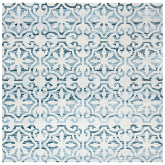 SAFAVIEH Isabella Eliza Geometric Area Rug, Navy/Ivory, 6'7" x 6'7" Square