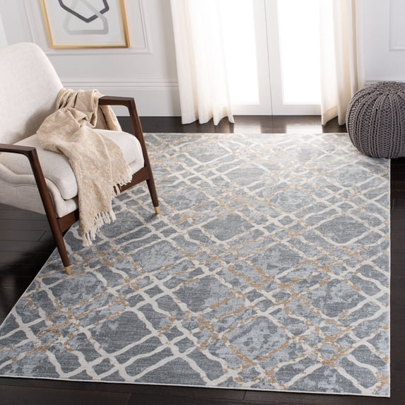 Safavieh Isabella Trena Trellis Area Rug, Silver/Ivory, 6'7" x 6'7" Square