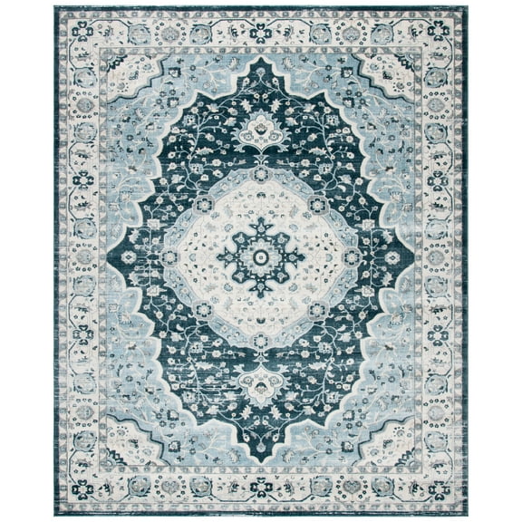 SAFAVIEH Isabella Darius Oriental Area Rug, Navy/Creme, 8' x 10'