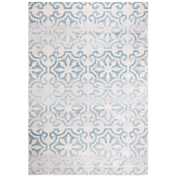 SAFAVIEH Isabella Eliza Geometric Area Rug, Turquoise/Ivory, 8' x 10'