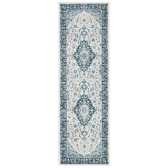 SAFAVIEH Isabella Jack Oriental Runner Rug, Cream/Dark Blue, 2'2" x 9'