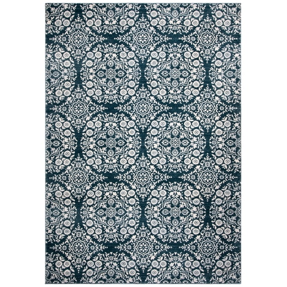 SAFAVIEH Isabella Johna Suzani Area Rug, Navy/Ivory, 9' x 12'