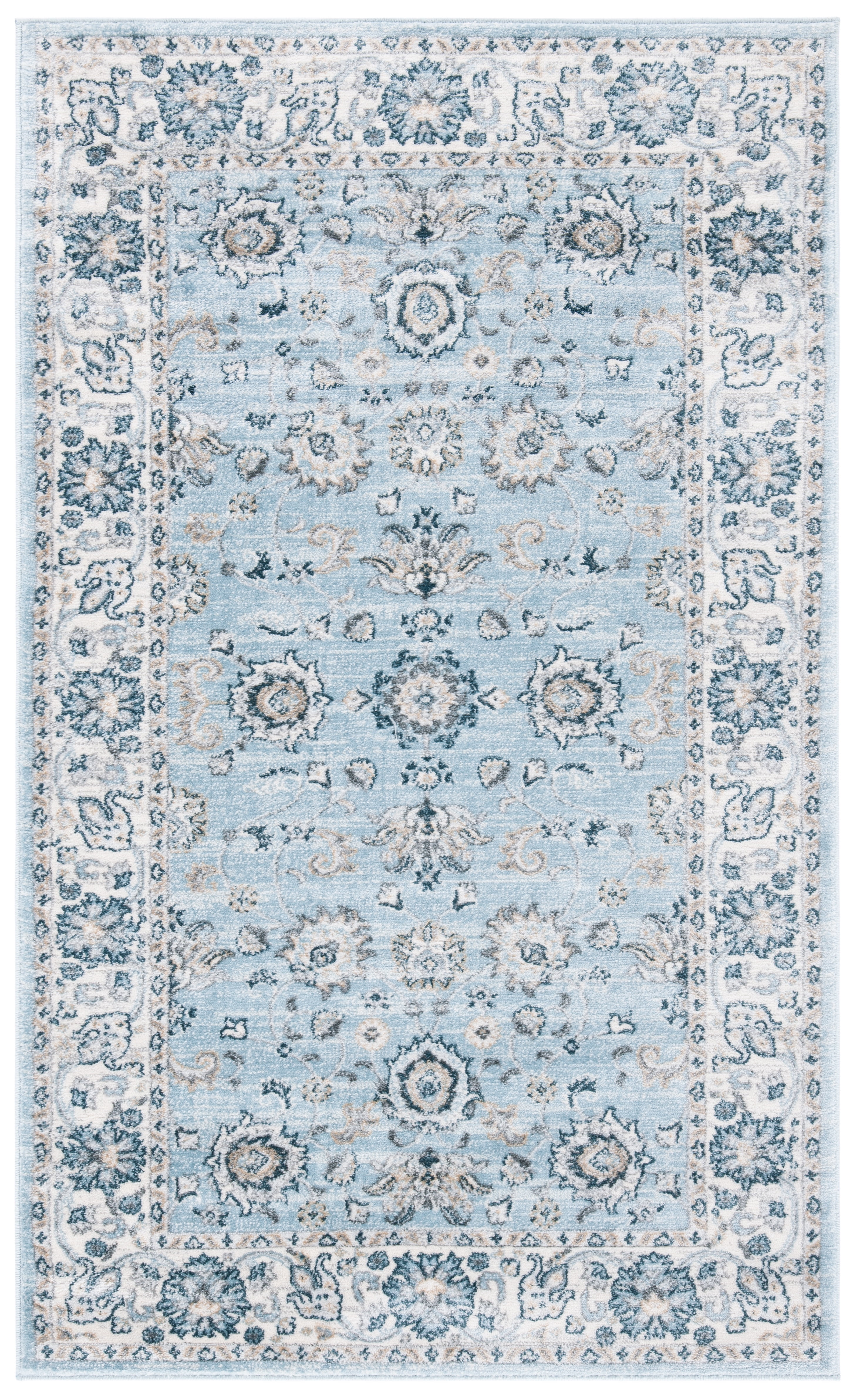 SAFAVIEH Isabella Kiana Oriental Area Rug, Light Blue/Cream, 3' x 5'