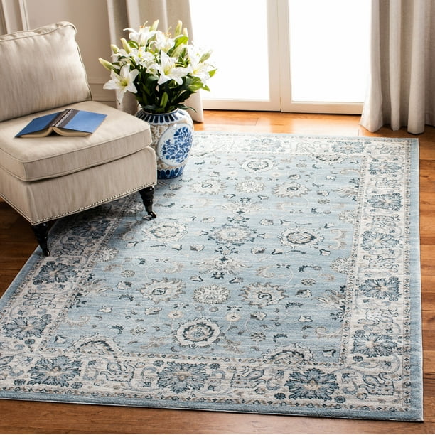 SAFAVIEH Isabella Accent Rug - 3' X 5', Cream & Navy, Non-Shedding, Stain Resistant