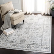 SAFAVIEH Isabella Kiana Floral Bordered Area Rug, Light Grey/Cream, 8' x 10'