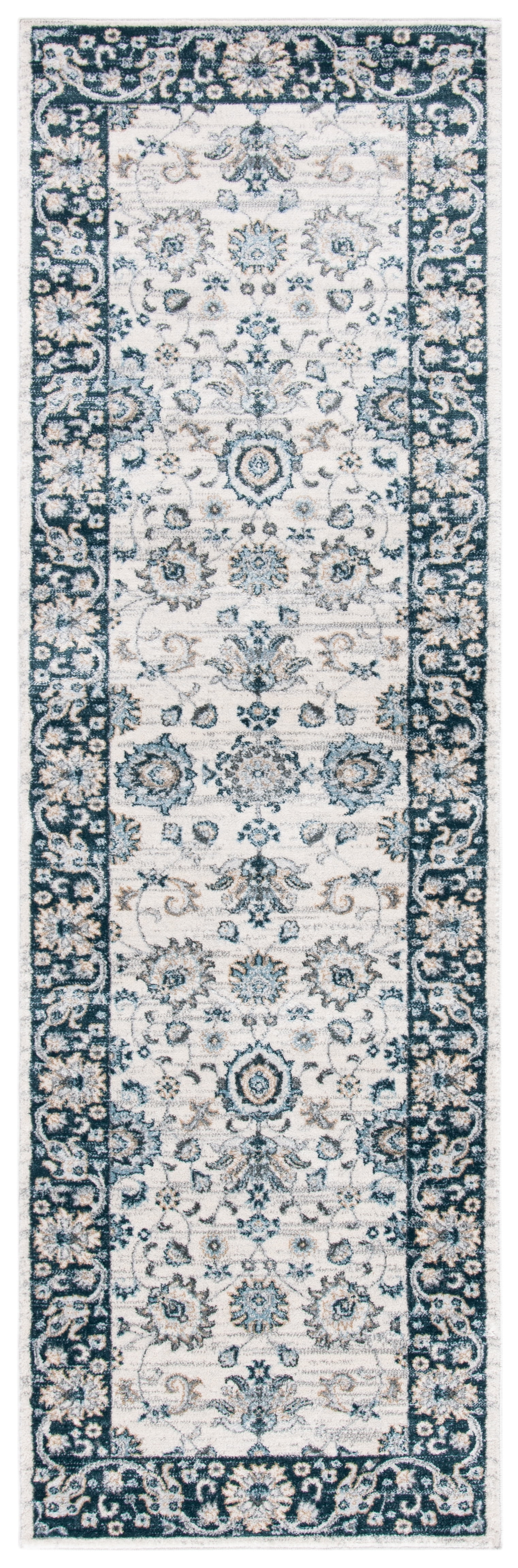 SAFAVIEH Isabella Kiana Oriental Runner Rug, Cream/Navy, 2'2" x 8'