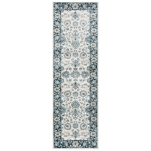 SAFAVIEH Isabella Kiana Oriental Runner Rug, Cream/Navy, 2'2" x 8'