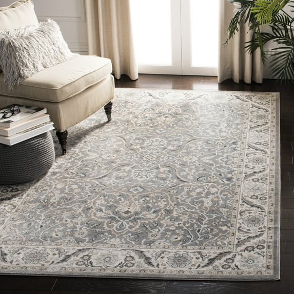 SAFAVIEH Isabella Kuzman Floral Bordered Area Rug, Grey/Dark Grey, 5'3" x 7'6"