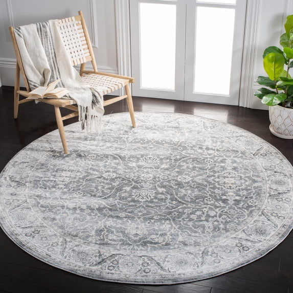 Safavieh Isabella Kuzman Oriental Area Rug, Gray/Dark Gray, 8' x 8' Round