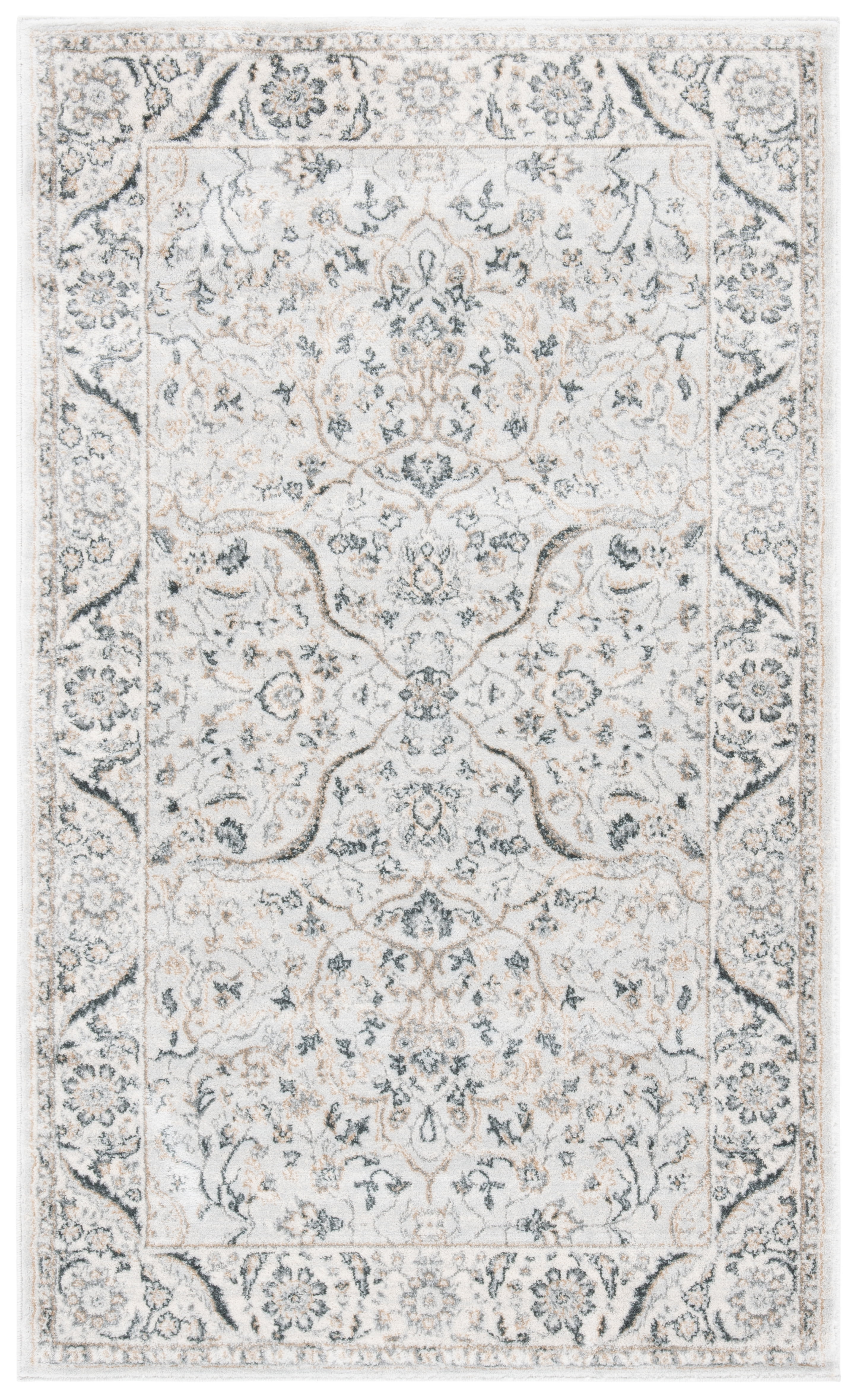 SAFAVIEH Isabella Kuzman Oriental Area Rug, Light Grey/Cream, 2'2" x 4'