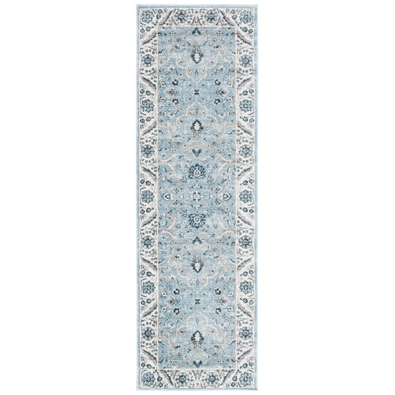 SAFAVIEH Isabella Kuzman Oriental Runner Rug, Light Blue/Cream, 2'2" x 8'