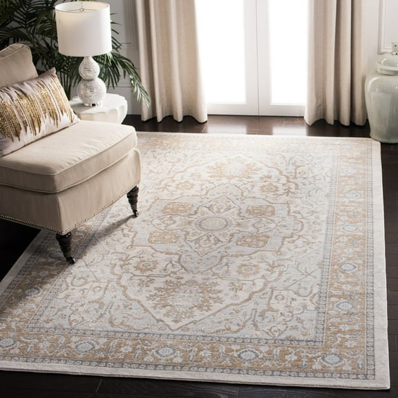 SAFAVIEH Isabella Patrick Floral Bordered Area Rug, Cream/Beige, 5'3" x 7'6"