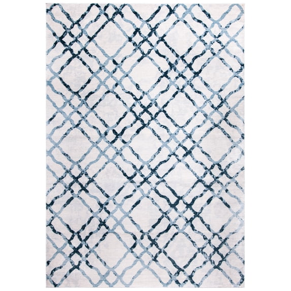 SAFAVIEH Isabella Trena Trellis Area Rug, Ivory/Turquoise, 9' x 12'