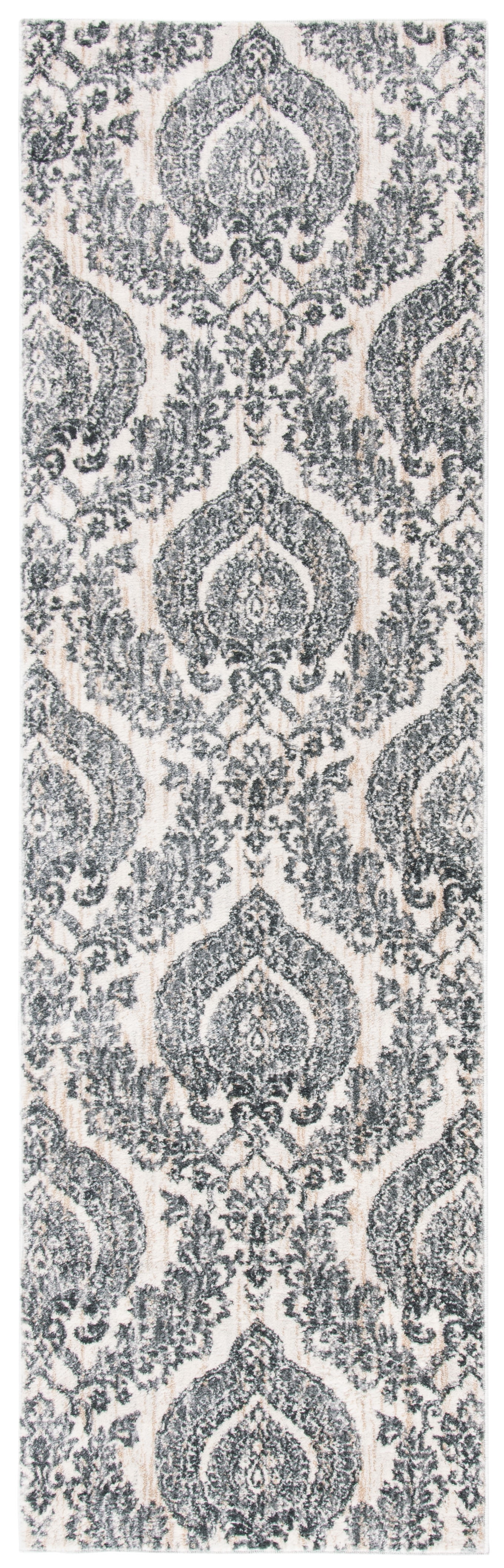 SAFAVIEH Isabella Trenton Floral Runner Rug, Grey/Ivory, 2'2" x 7'