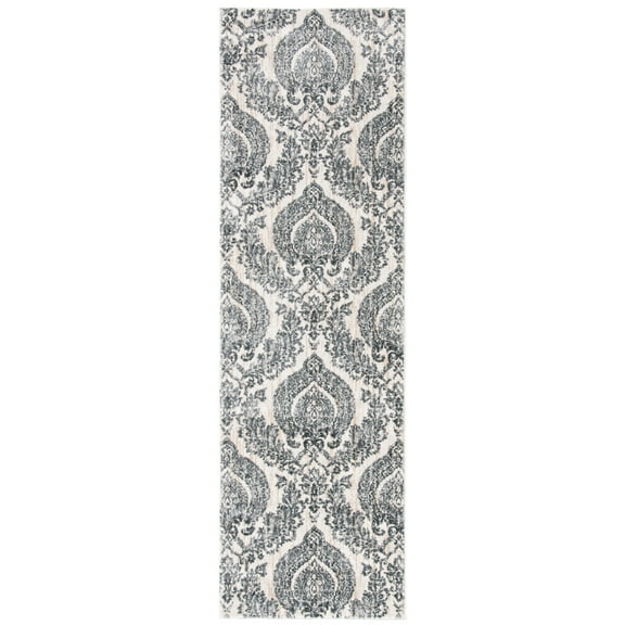 SAFAVIEH Isabella Trenton Floral Runner Rug, Grey/Ivory, 2'2" x 7'