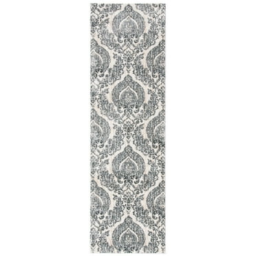 SAFAVIEH Isabella Trenton Trellis Runner Rug, Grey/Ivory, 2' x 8'