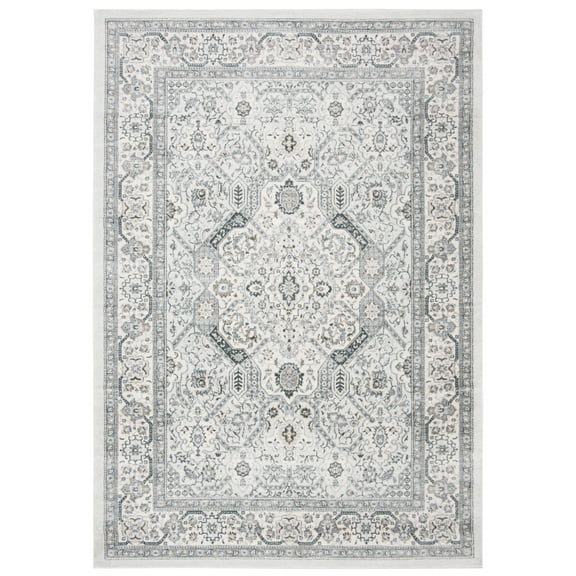 SAFAVIEH Isabella Zander Oriental Area Rug, Light Grey/Cream, 5'3" x 7'6"