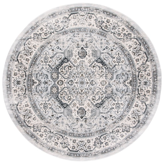 SAFAVIEH Isabella Zander Oriental Area Rug, Dark Grey/Cream, 8' x 8' Round