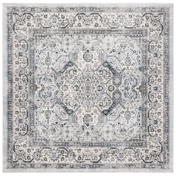 SAFAVIEH Isabella Zander Oriental Area Rug, Dark Grey/Cream, 8' x 8' Square