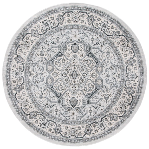 SAFAVIEH Isabella Zander Oriental Area Rug, Light Grey/Cream, 4' x 4' Round