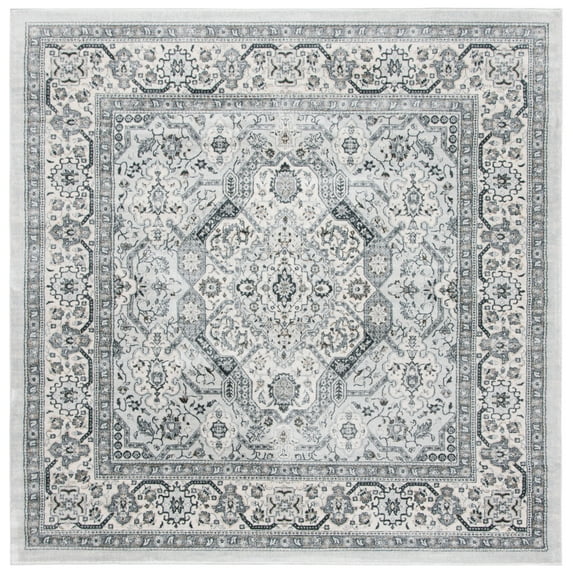SAFAVIEH Isabella Zander Oriental Area Rug, Light Grey/Cream, 4' x 4' Square