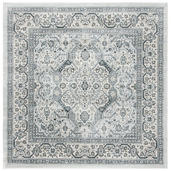 SAFAVIEH Isabella Zander Oriental Area Rug, Light Grey/Cream, 8' x 8' Square