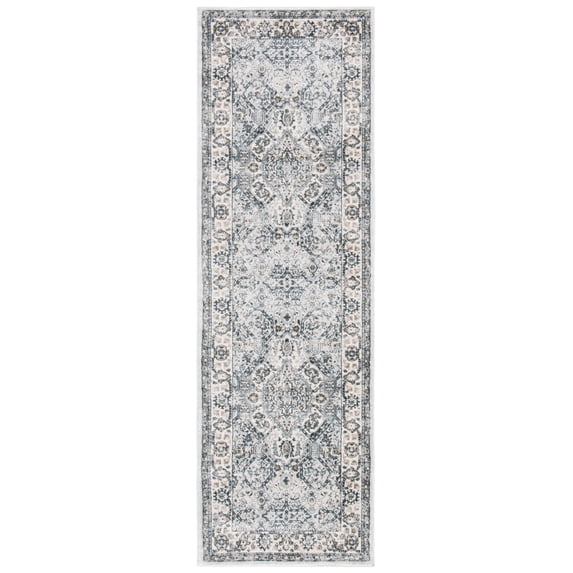 SAFAVIEH Isabella Zander Oriental Runner Rug, Dark Grey/Cream, 2'2" x 5'
