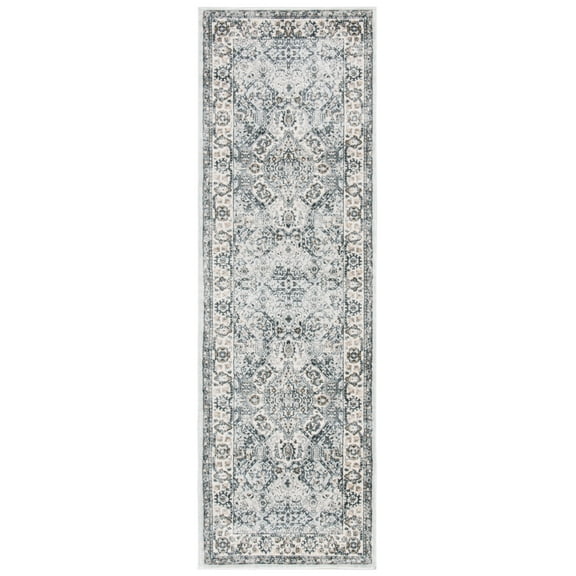 SAFAVIEH Isabella Zander Oriental Runner Rug, Dark Grey/Cream, 2'2" x 8'