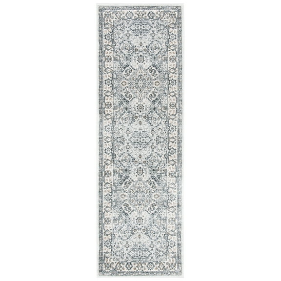 SAFAVIEH Isabella Zander Oriental Runner Rug, Light Grey/Cream, 2'2" x 8'