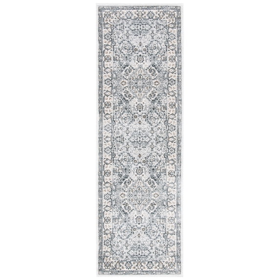 SAFAVIEH Isabella Zander Oriental Runner Rug, Light Grey/Cream, 2'2" x 9'